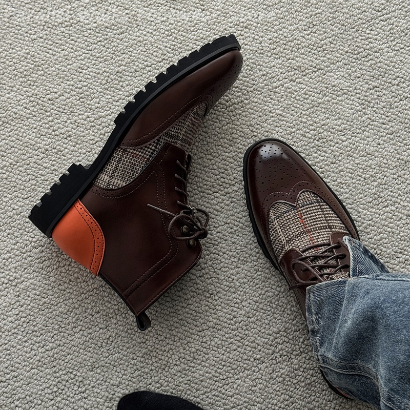 Mens Tweed Plaid Wingtip Brogu - Men'S Shoes Smart recension och pris