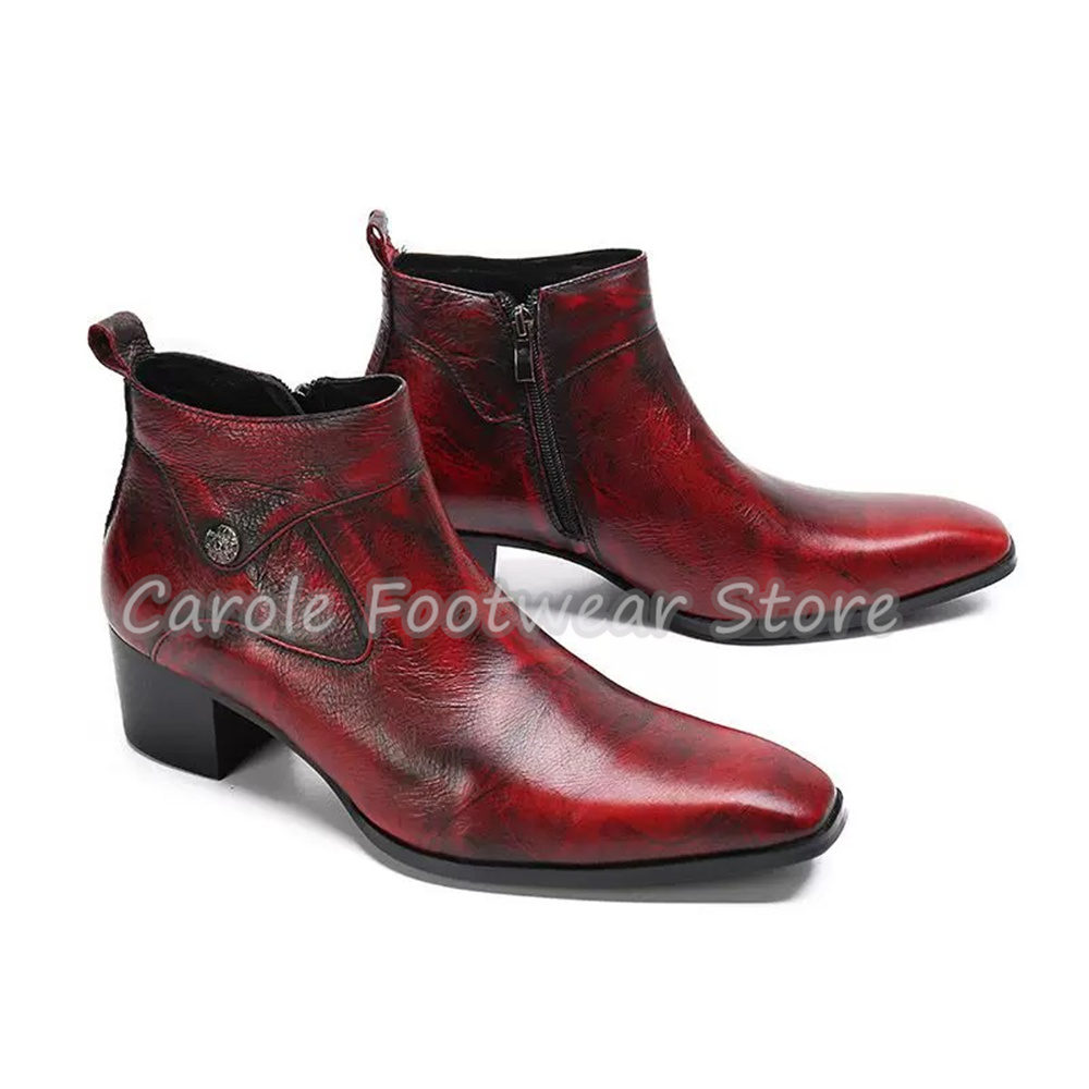 Vintage Square Toe Genuine Lea - Men'S Shoes Increase Height recension och pris