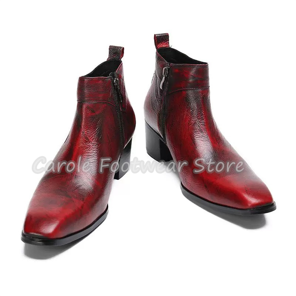 Vintage Square Toe Genuine Lea - Men'S Shoes Increase Height recension och pris